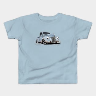 Vintage rusty blue 40 Ford rat rod pickup Kids T-Shirt